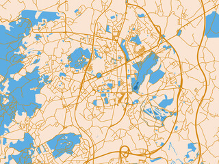 Fototapeta premium Street network map — Vila Nova de Famalicao, Portugal