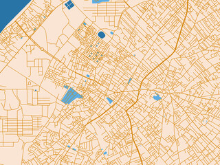 Obraz premium Road network map of Khan Yunis, Palestine