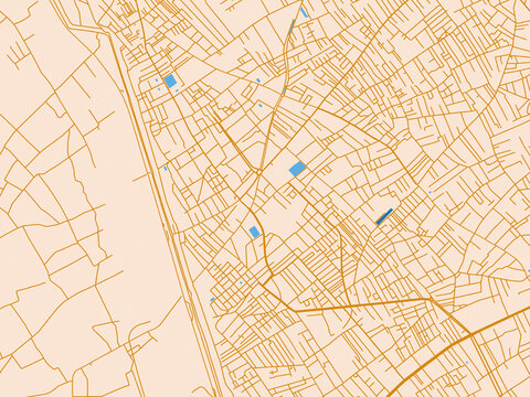 Minimal street plan of Rafah, Palestine
