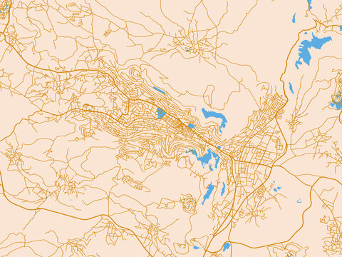 Urban map of Nablus, Palestine