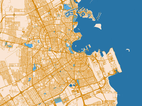 Urban grid map &mdash; Doha, Qatar