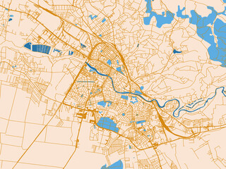 Naklejka premium Cartographic street layout — Oradea, Romania