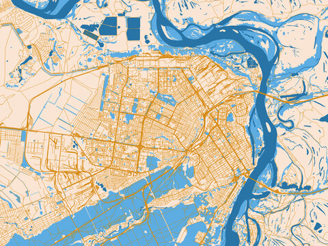 City map poster of Barnaul, Russian Federation