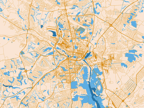 City layout map of Belgorod, Russian Federation