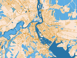Naklejka premium City map of Irkutsk, Russian Federation