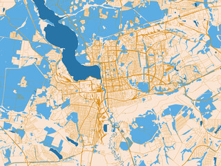 Naklejka premium Izhevsk – street map, Russian Federation