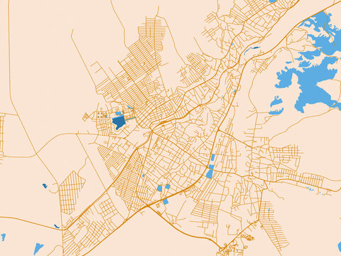 Cartographic city illustration of Nazran, Russian Federation
