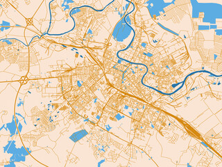 Fototapeta premium Urban cartographic illustration — Vologda, Russian Federation