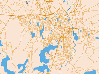 Fototapeta premium Urban planning style map of Krusevac, Serbia