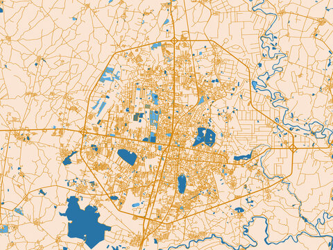 Street network map of Khon Kaen, Thailand