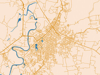 Urban grid map — Yala, Thailand © W&S Stock