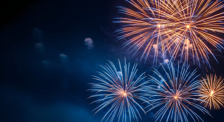 Fototapeta premium Vibrant fireworks exploding in the night sky