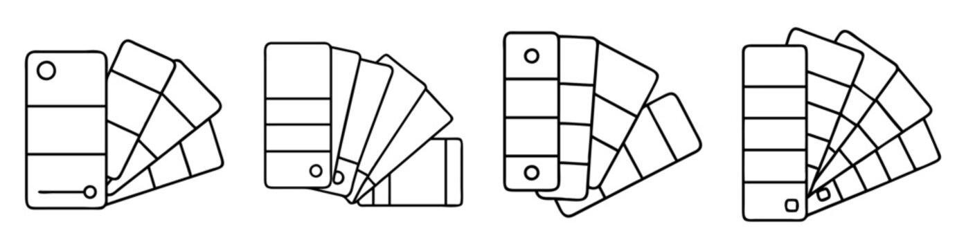 Four different illustrations of color palette fans for creative design inspiration