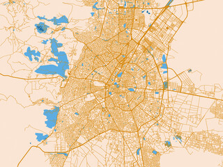 Fototapeta premium Urban map background of Konya, Türkiye