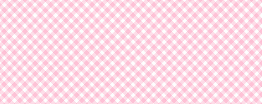 Geometric pink plaid print in pastel tones, vector background