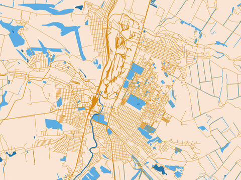 Street map of Kramatorsk, Ukraine
