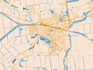 Fototapeta premium Geographic city layout of Pokrovsk, Ukraine