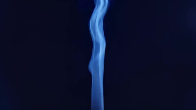 Abstract blue smoke stream on a dark background
