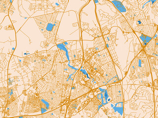 Fototapeta premium Cartographic city illustration of Centurion, South Africa