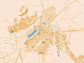 Obraz premium Urban map of Middelburg, South Africa