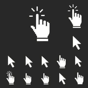 Collection of computer mouse cursor icons.