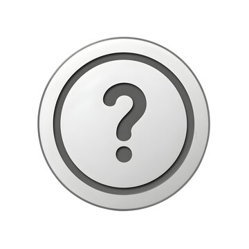 Question mark button isolated on transparent background