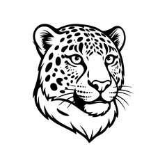 Logotipo con el dibujo sencillo con líneas de la cabeza de un leopardo © teracreonte