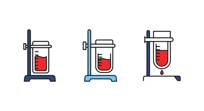 Burette Line art vector set creative simple illustration