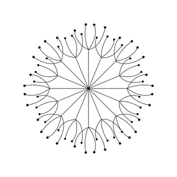 Dandelion Flower Silhouette Black Icon Vector Illustration