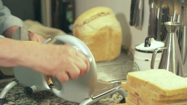 Slicing loaf step by step