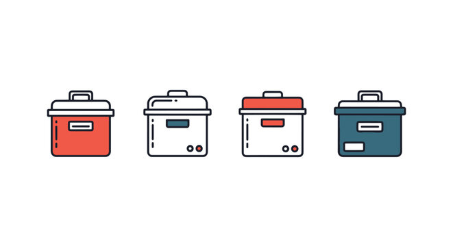Cryogenic Storage Box Line art abstract minimal illustration