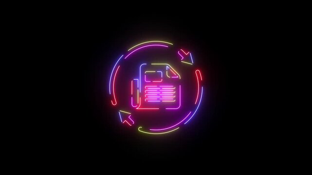 Newspaper News Breaking neon line icon seamless loop