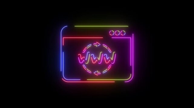 Web campaign neon line icon seamless loop