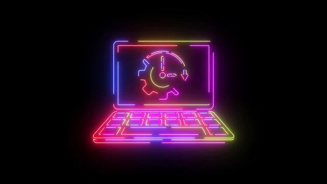 Ten rating neon line icon seamless loop
