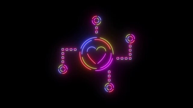 Viral Post Comment neon line icon seamless loop