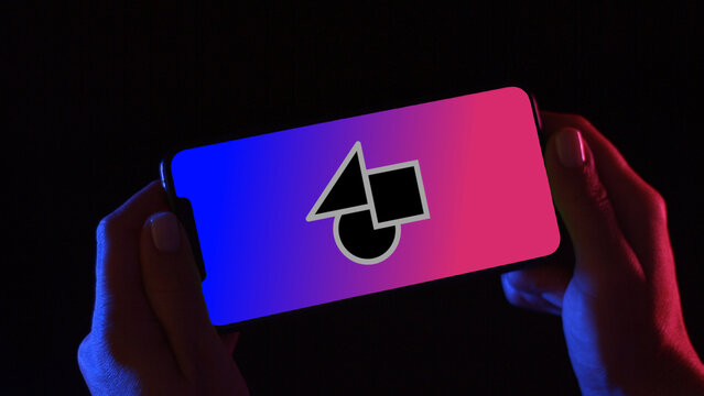 Mobile Dark Mockup 3 Horizontal Dolly Color &ndash; Modern Smartphone Screen in Dark Theme, Black Device Presentation with Touch Gestures for App UI UX Showcase and Social Media Content