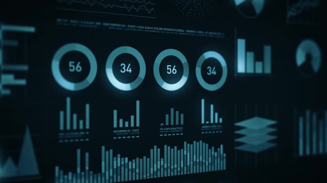 Business And Technology Digital Screen Background
Animation of a glitch business technology background with stats market data on a dark elegant design