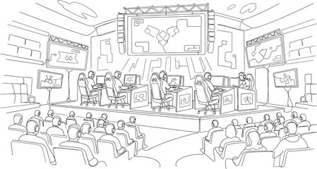 Obraz premium concert audience listening to musicians on stage