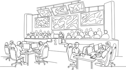 Obraz premium business meeting illustration, office conference room