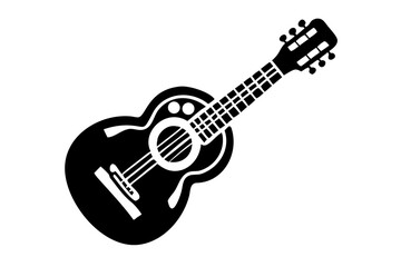 Fototapeta premium acoustic guitar silhouette illustration for music string instrument and live performance design