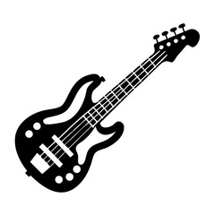 Fototapeta premium bass guitar silhouette icon illustration for music string instrument and rhythm performance design