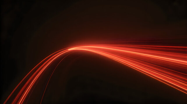 Abstract red light background with glowing motion lines and fast energy flow