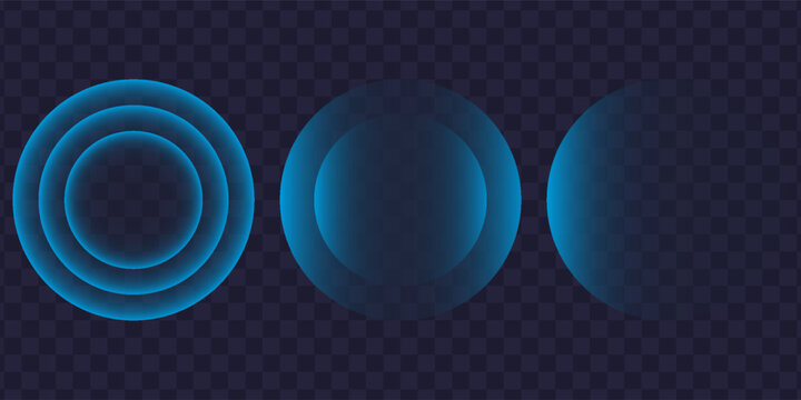 Sound wave. Signal concentric circle. Round light effect. Wifi range. Radio station signal. Water ripple with circle waves. A place or a painful point. Radar screen. Vector effect.