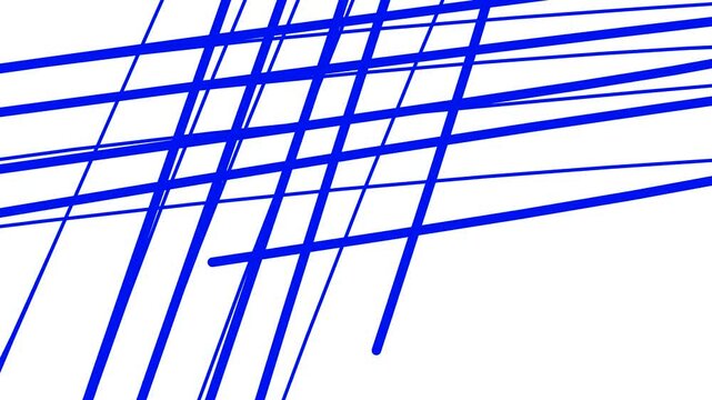 Hand Drawn Blue Scribble Ball Animation White Background, Creative Loop