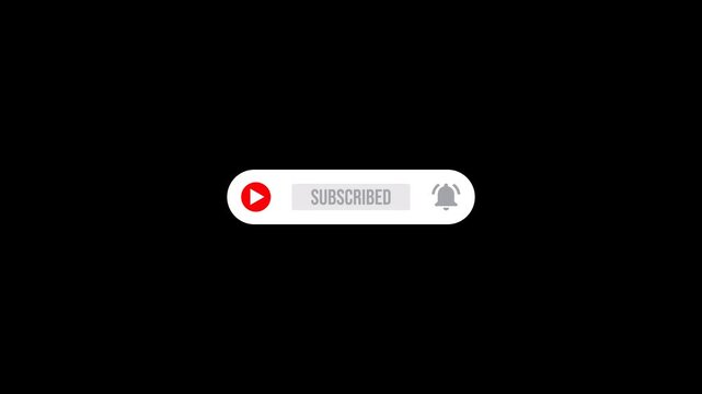 Youtube subscribe button with bell notification indicator, ideal for social media marketing videos and content creators promotional materials. Subscribe now.