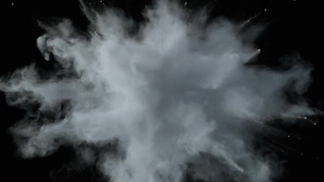 Atmospheric fog cloud slowly expands like a soft explosion in air