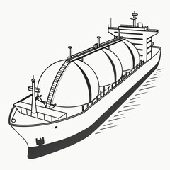 Naklejka premium A large ship with tanks on the deck