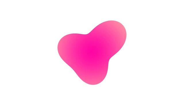 Vibrant pink abstract organic shape resembling a fluid blob or a dynamic element within a conceptual network, suggesting gentle flow and modern digital interaction