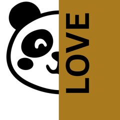 Panda with and black PANDA  design love and panda combo  © ASIB