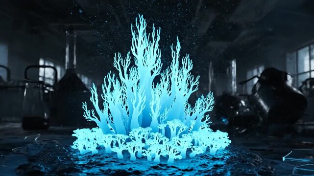 Glowing Crystal Formation in Laboratory Setting